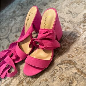 Lulu's Fuchsia Wrap Heels